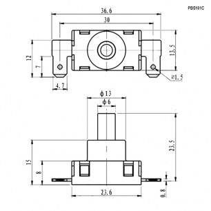 PBS101C переключатель кнопочный RUICHI даташит схема