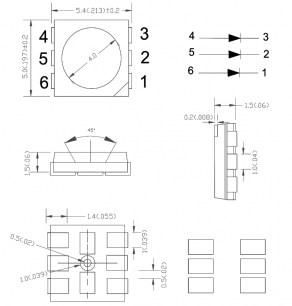 FYLS-5050UY3C светодиоды smd FORYARD даташит схема