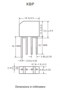 KBP206 диодный мост SEP даташит схема