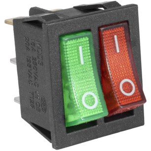 KCD4-2101N-C3-RG/6P on-off переключатель двухклавишный сдвоенный серии kcd4 с подсветкой фото 2 схема