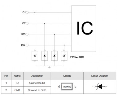 PESD3V3S1UB диод защитный Elecsuper даташит схема
