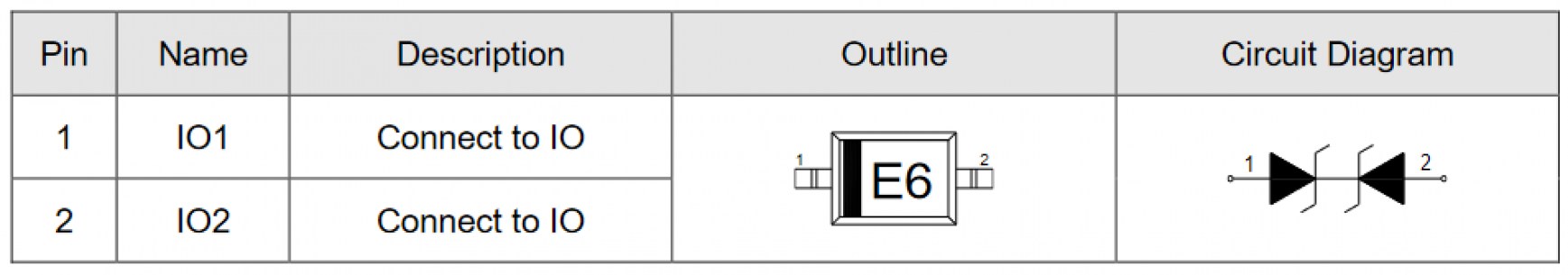 PESD5V0S1BA (Elecsuper) диод защитный Elecsuper даташит схема