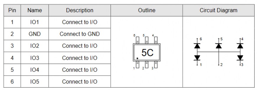 SMF05C диод защитный Elecsuper даташит схема