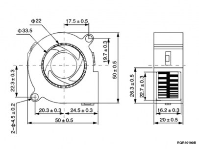 RQR50190B 12VDC вентилятор улитка RUICHI даташит схема