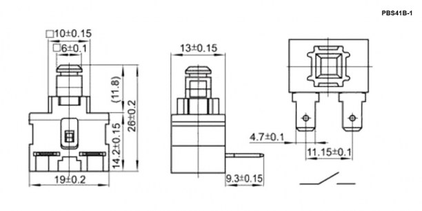 PBS41B-1 переключатель кнопочный RUICHI даташит схема