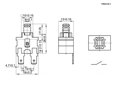 PBS41B-3 переключатель кнопочный RUICHI даташит схема