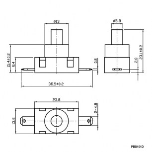 PBS101D переключатель кнопочный RUICHI даташит схема