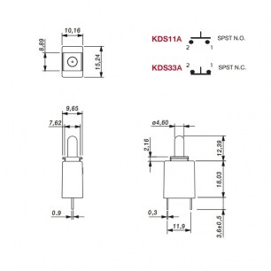 KDS33A переключатель кнопочный RUICHI даташит схема