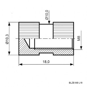 закладная глухая BLZB M8, L=18мм RUICHI даташит схема