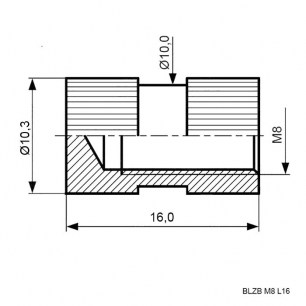 закладная глухая BLZB M8, L=16мм RUICHI даташит схема