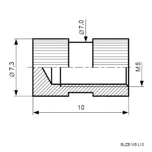 закладная глухая BLZB M5, L=10мм RUICHI даташит схема