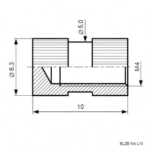 закладная глухая BLZB M4, L=10мм RUICHI даташит схема