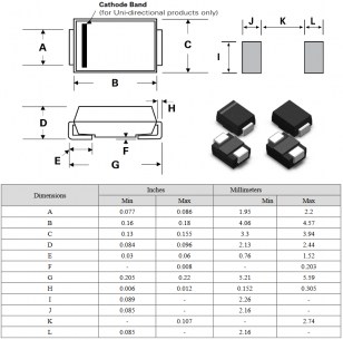 SMBJ36A диод защитный Elecsuper даташит схема