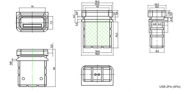 USB-2Pin-PH2.0 разъем RUICHI даташит схема