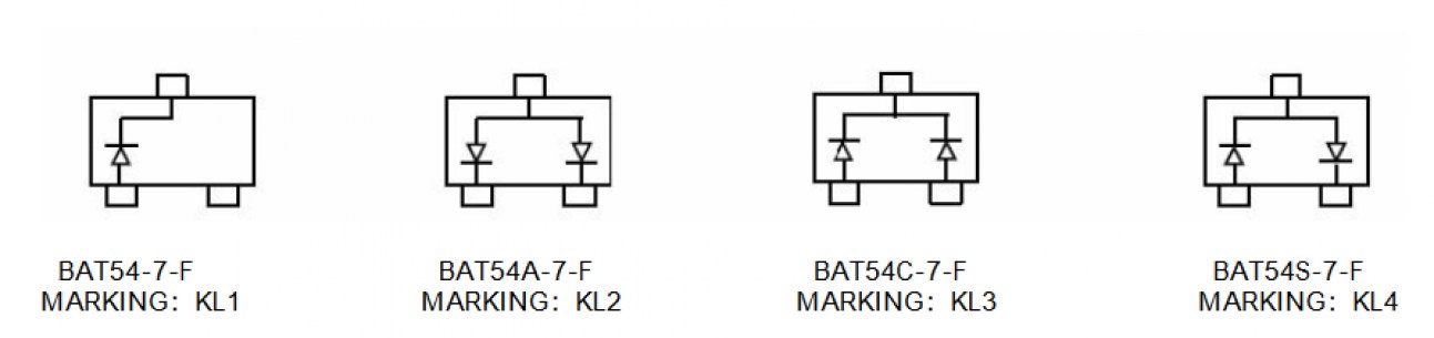 BAT54C (KUU) диод шоттки KUU даташит схема