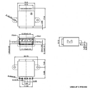 USBA-4F C IPX8-002 разъем RUICHI даташит схема