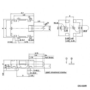 DS-020R микропереключатель RUICHI даташит схема