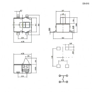 DS-015 микропереключатель RUICHI даташит схема