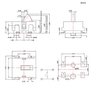 DS-013 микропереключатель RUICHI даташит схема