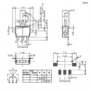 DS-012 микропереключатель RUICHI даташит схема