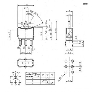 DS-009 микропереключатель RUICHI даташит схема