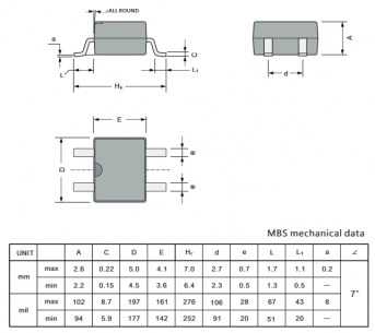 MB6S (CTK) диодный мост CTK даташит схема