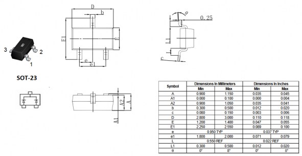 BAT54C (HXY) диод шоттки HXY даташит схема