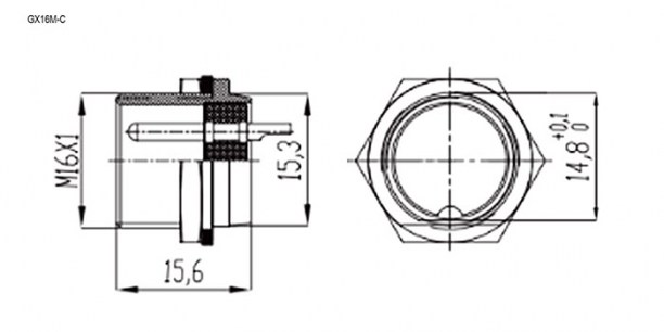 GX16M-2C разъем SZC даташит схема