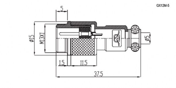 GX12M-5 разъем SZC даташит схема