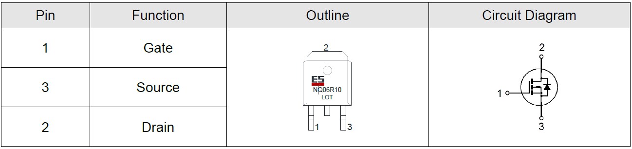 ESNQ06R10 транзистор Elecsuper даташит схема