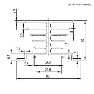 I50 SSR 10/25A (50x60x80) радиаторы к твердотельным реле RUICHI даташит схема