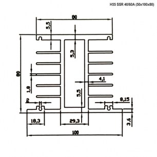 H55 SSR 40/60A (50x100x80) радиаторы к твердотельным реле RUICHI даташит схема