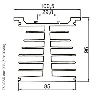 T50 SSR 80/100A (50x100x96) радиаторы к твердотельным реле RUICHI даташит схема