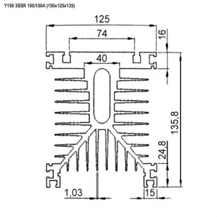 Y150 3SSR 100/150A (150x125x135) радиаторы к твердотельным реле RUICHI даташит схема