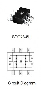 IP4220CZ6 диод защитный HXY даташит схема