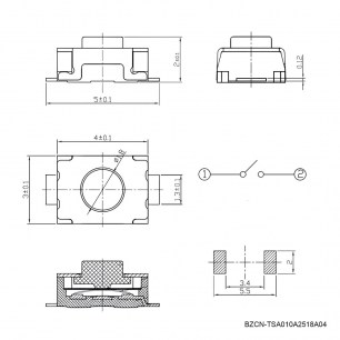 BZCN-TSA010A2518A04 NPL тактовая кнопка RUICHI даташит схема