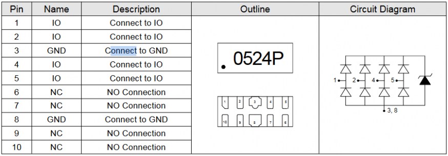 TPD4E05U06DQAR (Elecsuper) диод защитный Elecsuper даташит схема