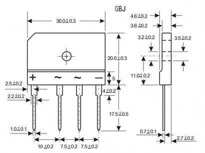GBJ5010 диодный мост SEP даташит схема