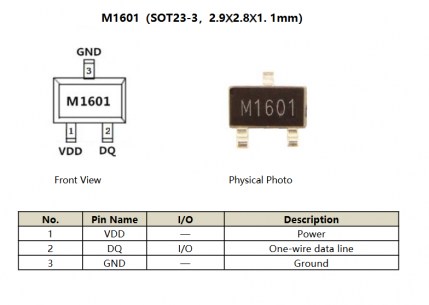 M1601Z датчик температуры Mysentech даташит схема