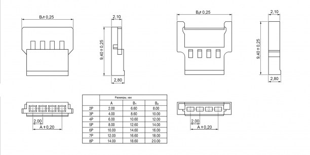 51002 AWG26 2.00mm L=150mm RB межплатные кабели питания RUICHI даташит схема