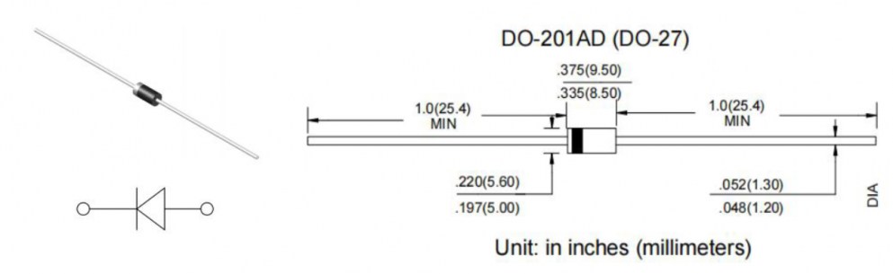 SR3200 диод шоттки AM даташит схема