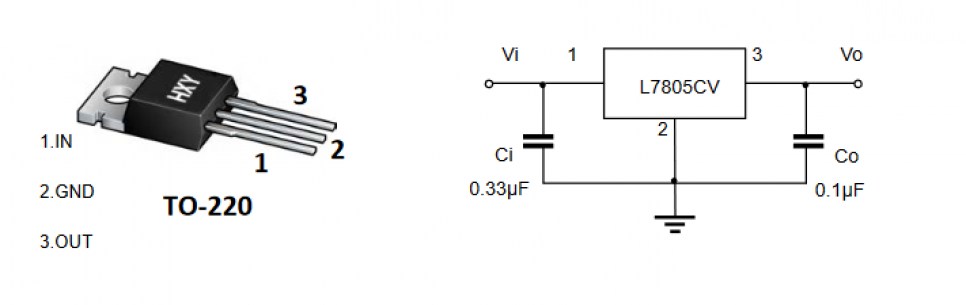 L7805CV (HXY) микросхема питания HXY даташит схема