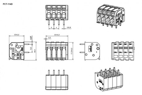 PCT-114D клеммники аналог wago RUICHI даташит схема