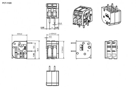 PCT-112D клеммники аналог wago RUICHI даташит схема