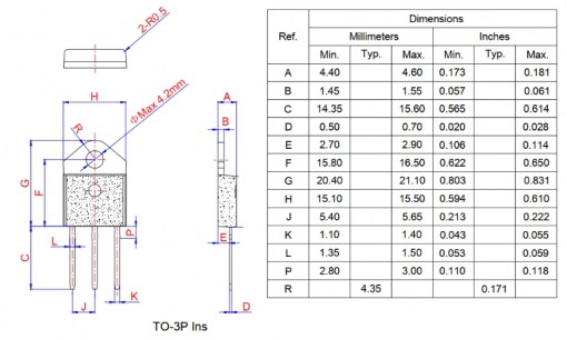 BTA41-1200BW cимистор (триак) WEIDA даташит схема