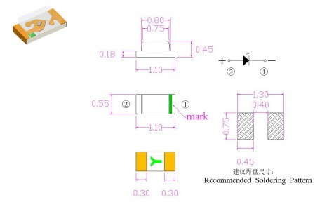 XL-1005SYGC светодиоды smd XINLIGHT даташит схема