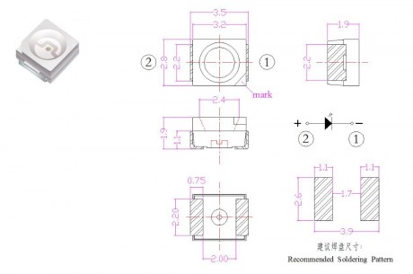 XL-3528UGC светодиоды smd XINLIGHT даташит схема