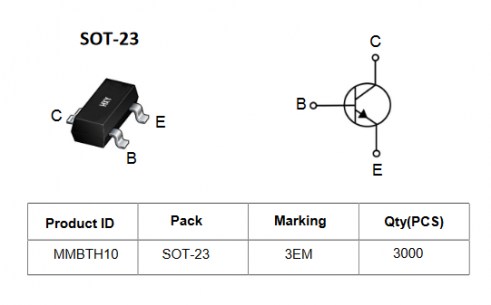 MMBTH10 биполярный транзистор HXY даташит схема