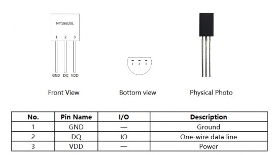 MY18B20L датчик температуры Mysentech даташит схема