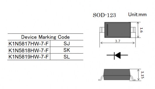 1N5819HW диод шоттки KUU даташит схема